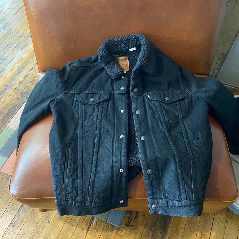 Levi's Premium TYPE III SHERPA TRUCKER JACKET-Black-Medium